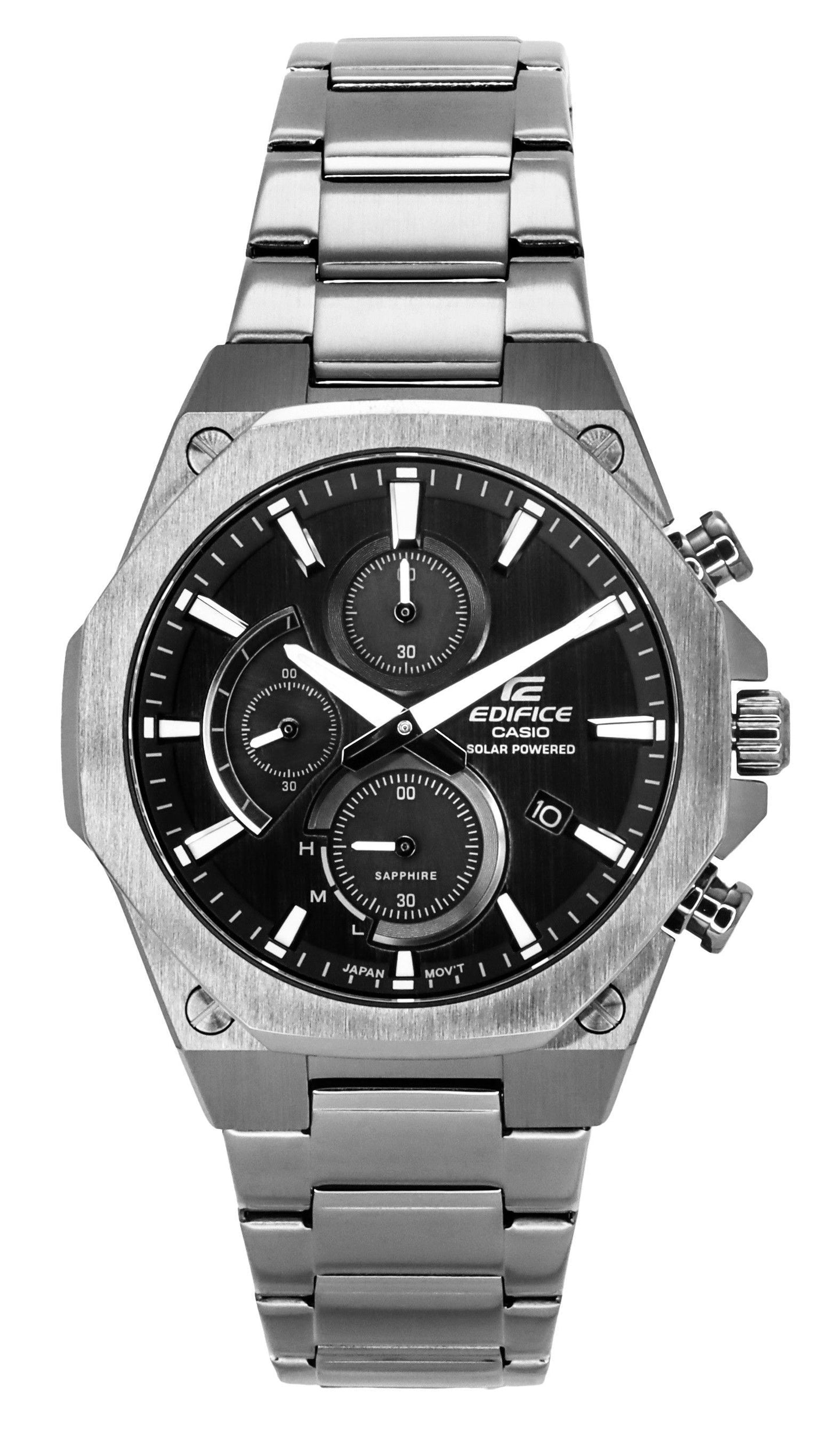 Casio Edifice Slim Line Chronograph With Sapphire Crystal Analog Graues Zifferblatt Solar EFS-S570DC-1A 100M Herrenuhr