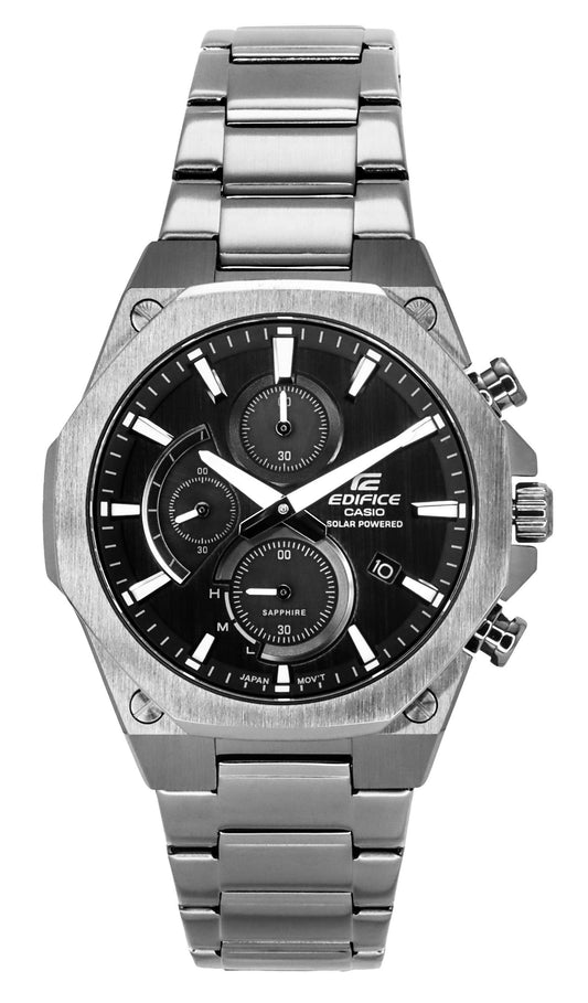 Casio Edifice Slim Line Chronograph With Sapphire Crystal Analog Graues Zifferblatt Solar EFS-S570DC-1A 100M Herrenuhr