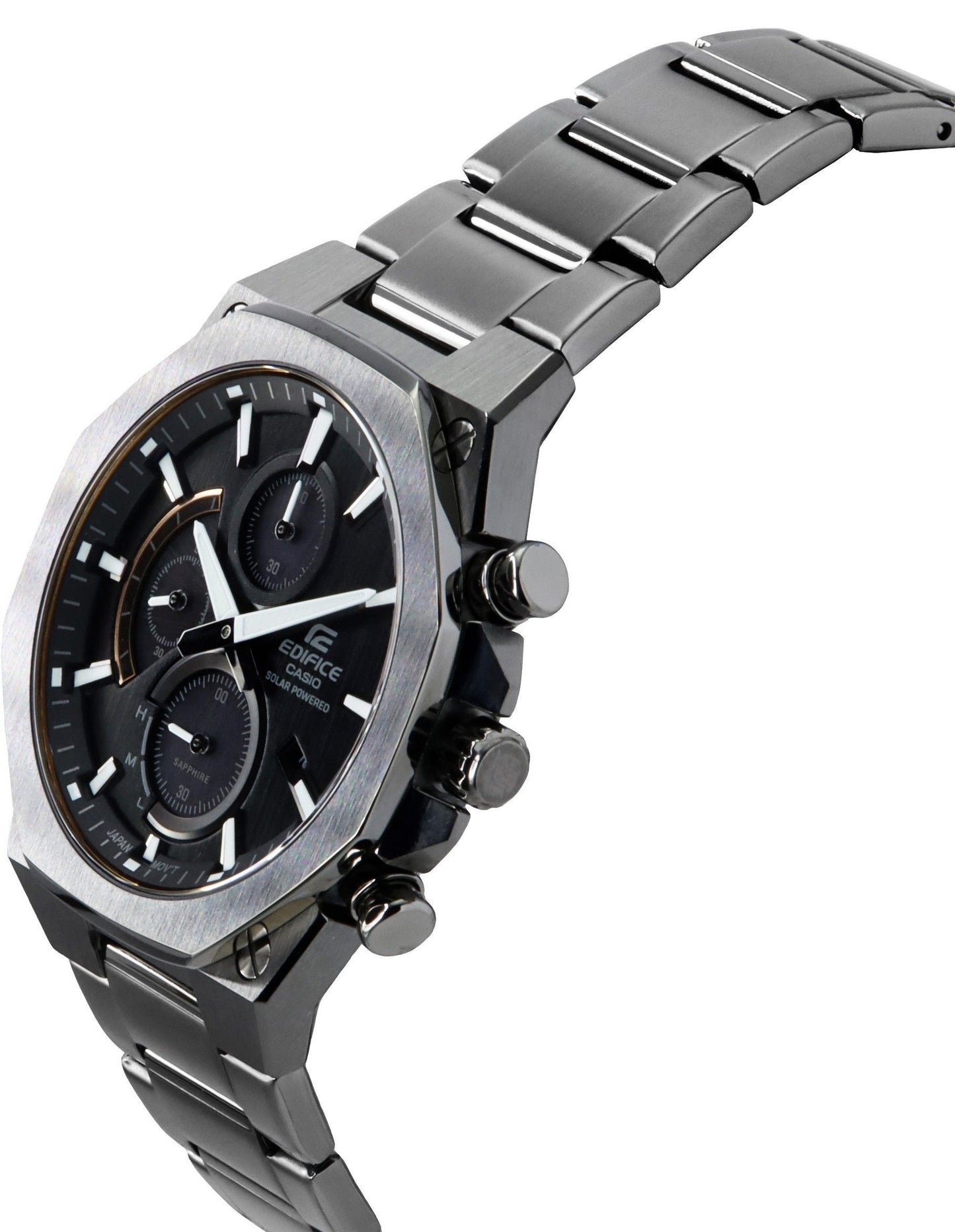 Casio Edifice Slim Line Chronograph With Sapphire Crystal Analog Graues Zifferblatt Solar EFS-S570DC-1A 100M Herrenuhr