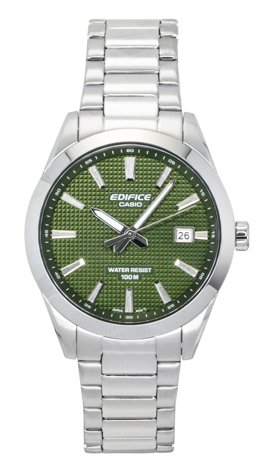 Casio Edifice Analog Edelstahl Gr?nes Zifferblatt Quarz EFV-160D-3A 100M Herrenuhr
