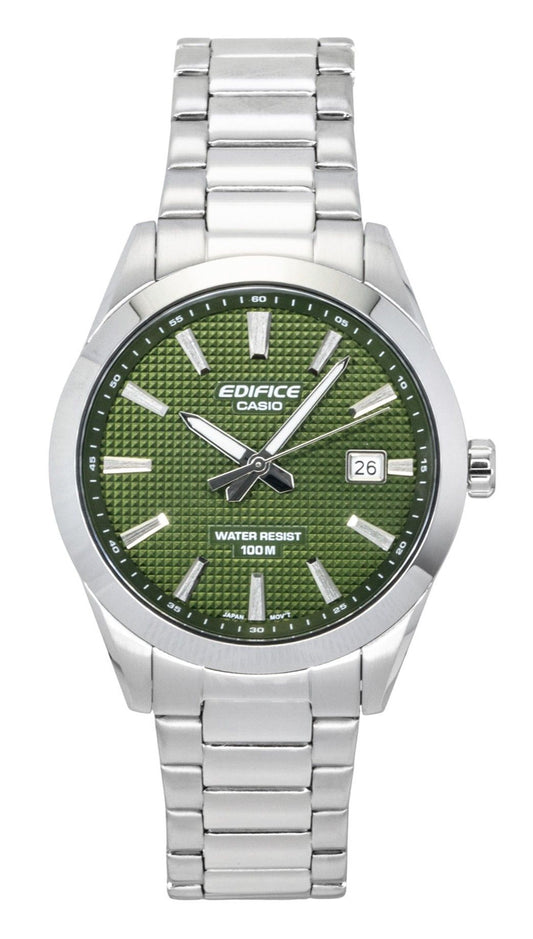 Casio Edifice Analog Edelstahl Gr?nes Zifferblatt Quarz EFV-160D-3A 100M Herrenuhr