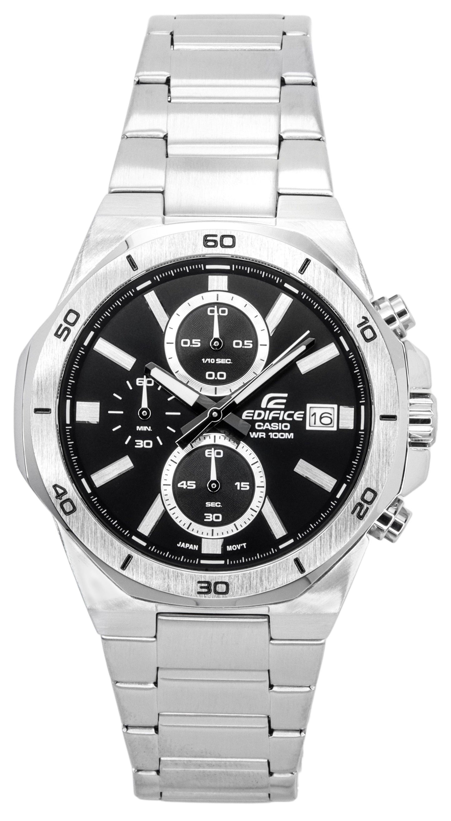 Casio Edifice Classic Standard Chronograph Analog Schwarzes Zifferblatt Quarz EFV-640D-1A 100M Herrenuhr