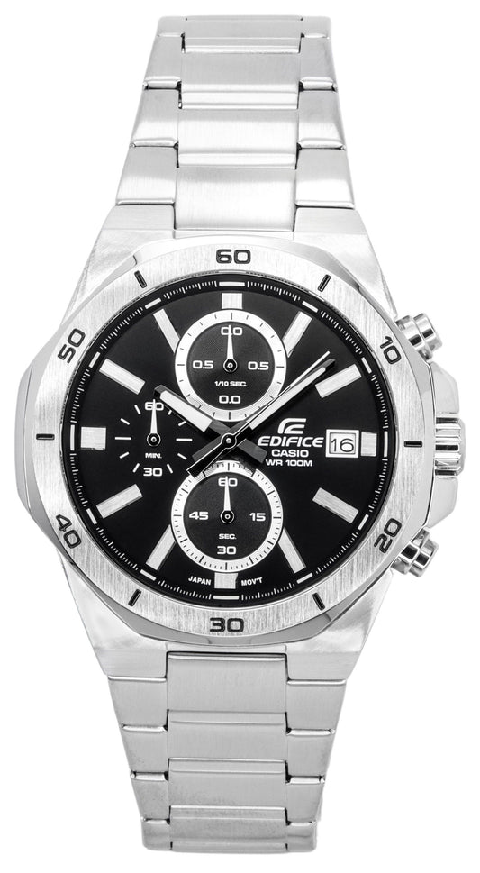 Casio Edifice Classic Standard Chronograph Analog Schwarzes Zifferblatt Quarz EFV-640D-1A 100M Herrenuhr