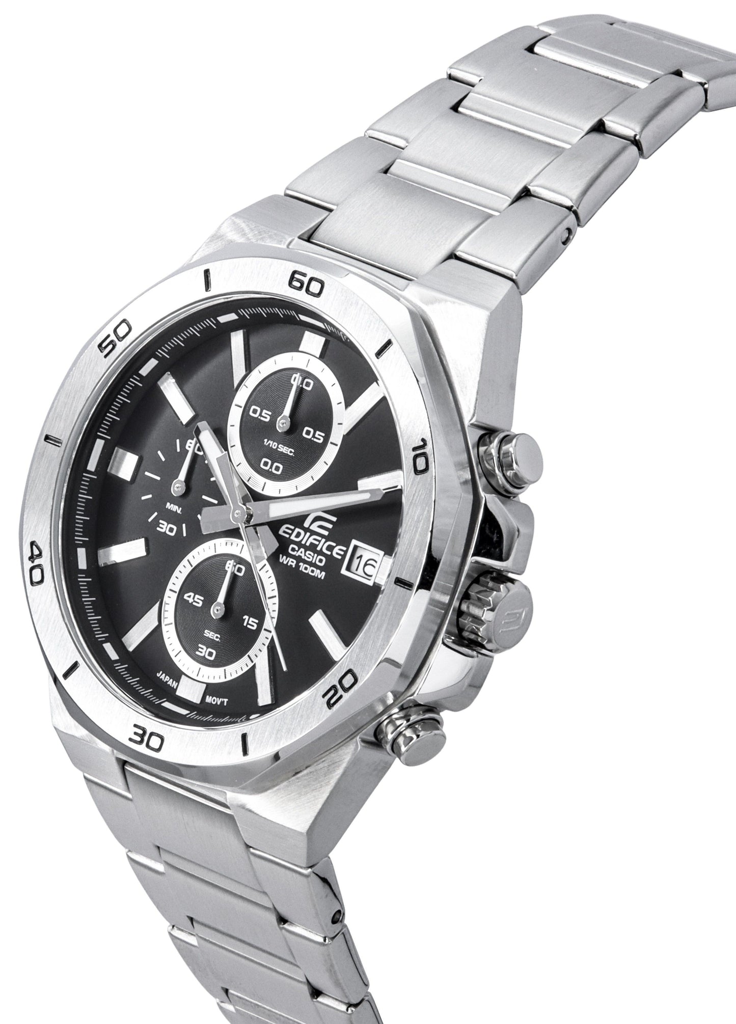 Casio Edifice Classic Standard Chronograph Analog Schwarzes Zifferblatt Quarz EFV-640D-1A 100M Herrenuhr