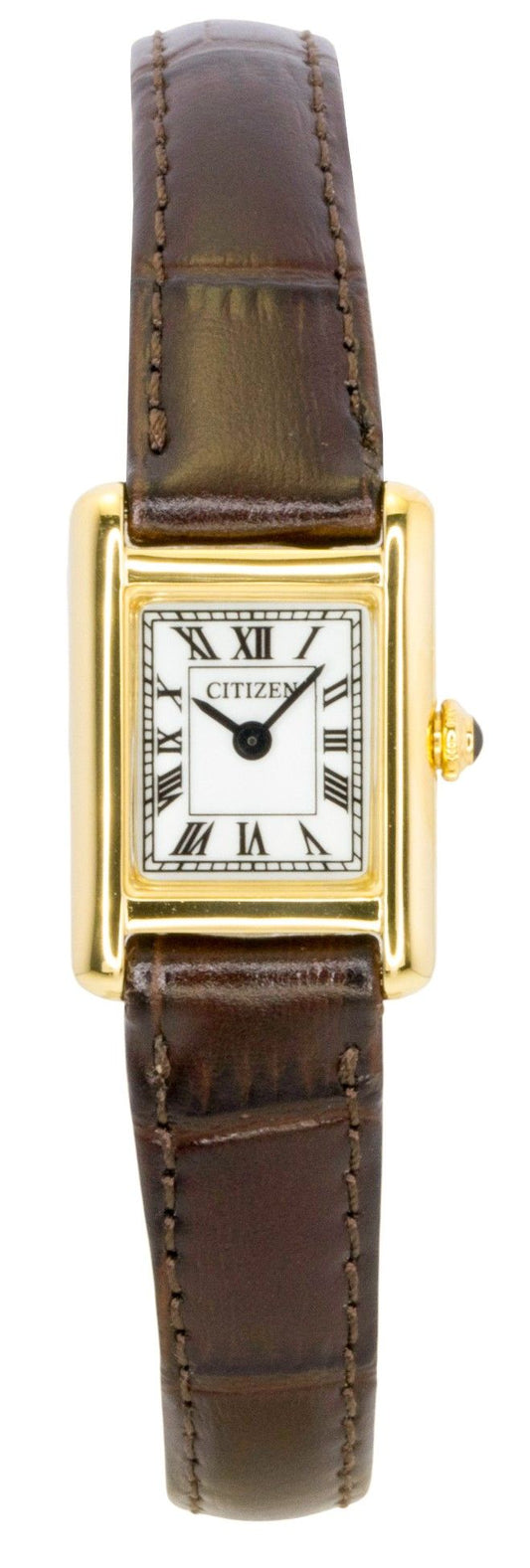 Citizen Fio Roma Calf Lederarmband Silberfarbenes Zifferblatt Eco-Drive EG2797-13A Damenuhr