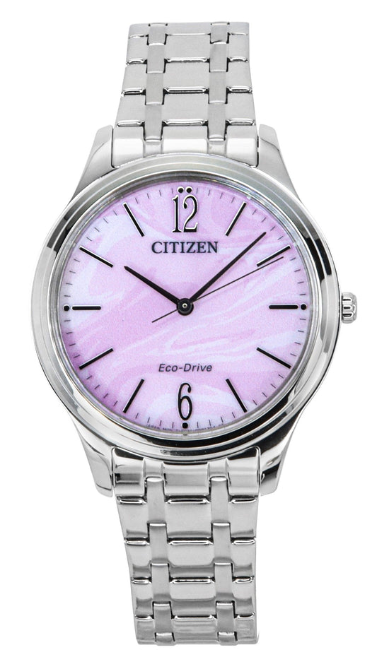 Citizen Elegance Edelstahl Pink Dial Eco-Drive EM0411-71X Damenuhr