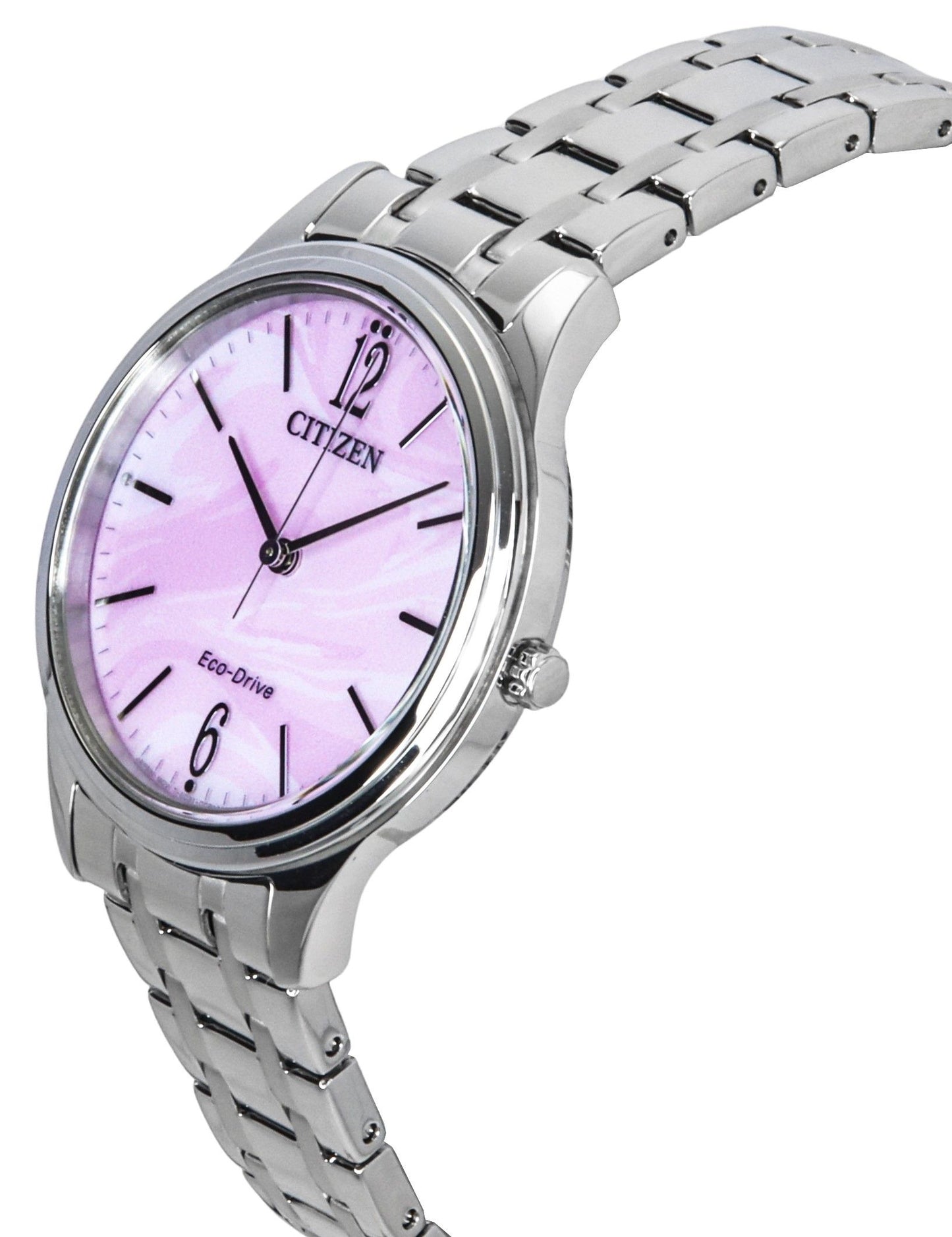 Citizen Elegance Edelstahl Pink Dial Eco-Drive EM0411-71X Damenuhr