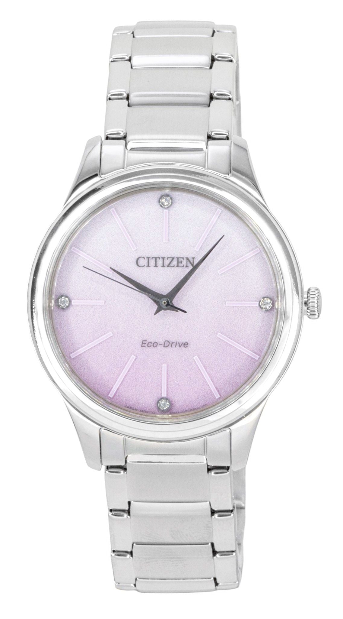 Citizen Eco-Drive  Analog Edelstahl Pink Dial Solar EM1220-58X Damenuhr