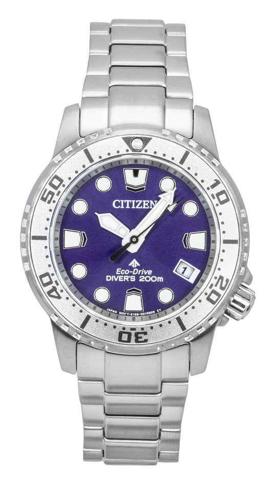 Citizen Promaster Dive Edelstahl Purple Dial Eco-Drive Taucher EO2027-50X 200M Damenuhr
