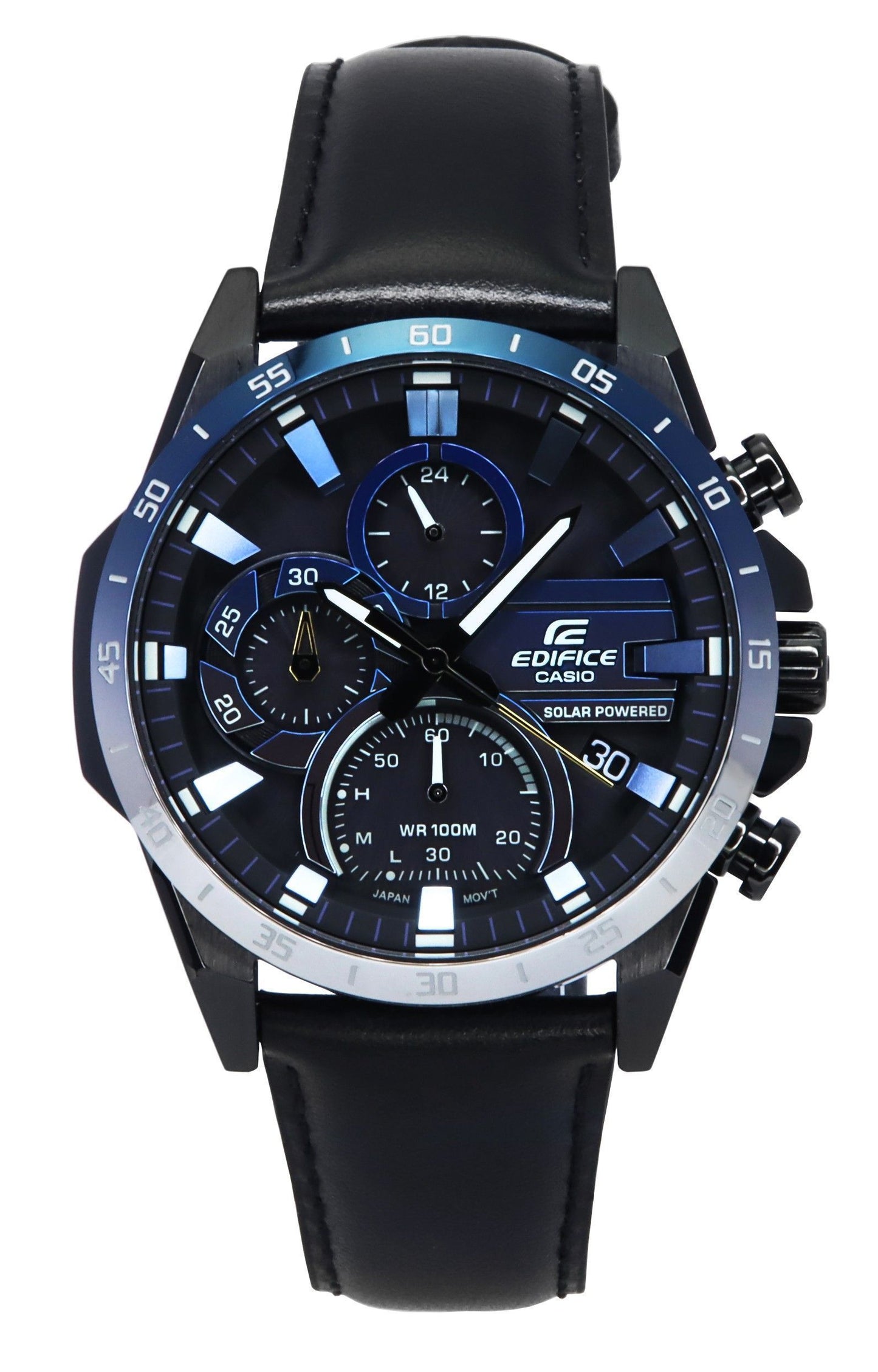 Casio Edifice Nighttime Drive Series Analog Chronograph Schwarzes Zifferblatt Solar EQS-940NL-1A 100M Herrenuhr