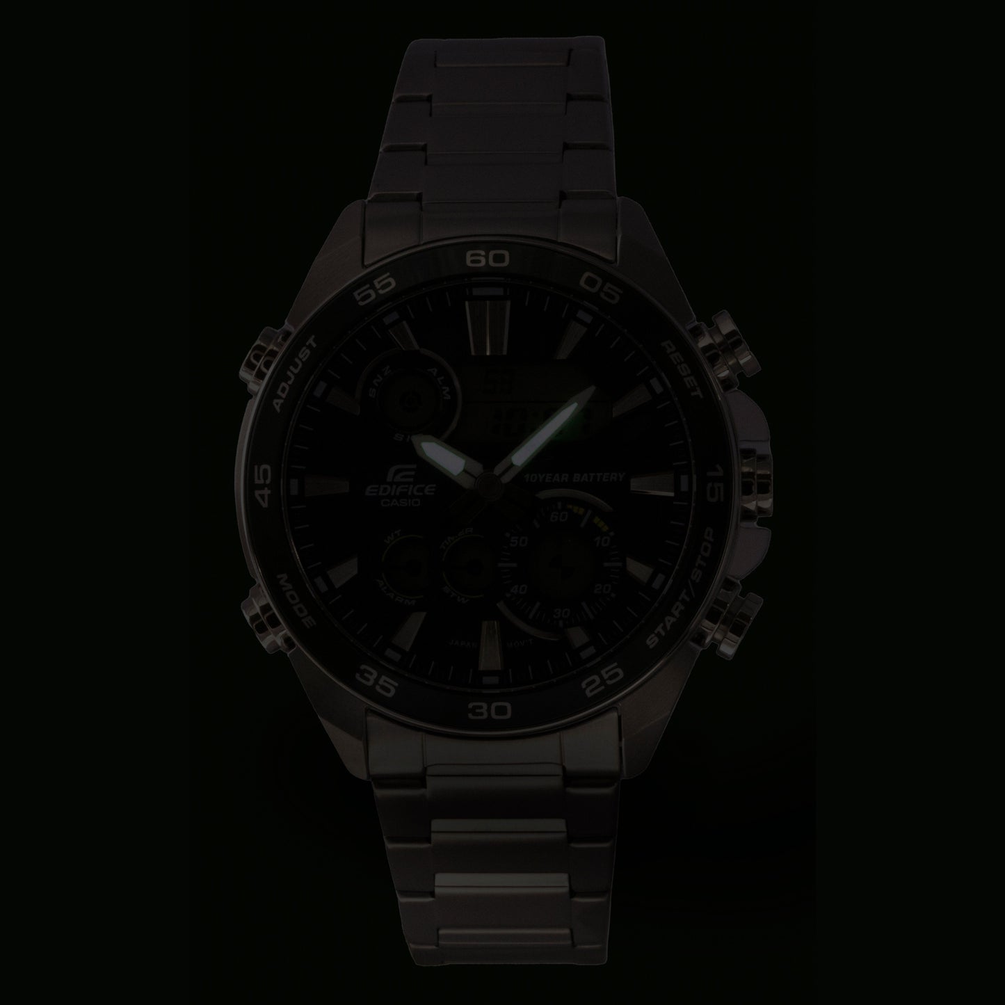 Casio Edifice Analog Digital Edelstahl Gr?nes Zifferblatt Quarz ERA-130D-3A 100M Herrenuhr