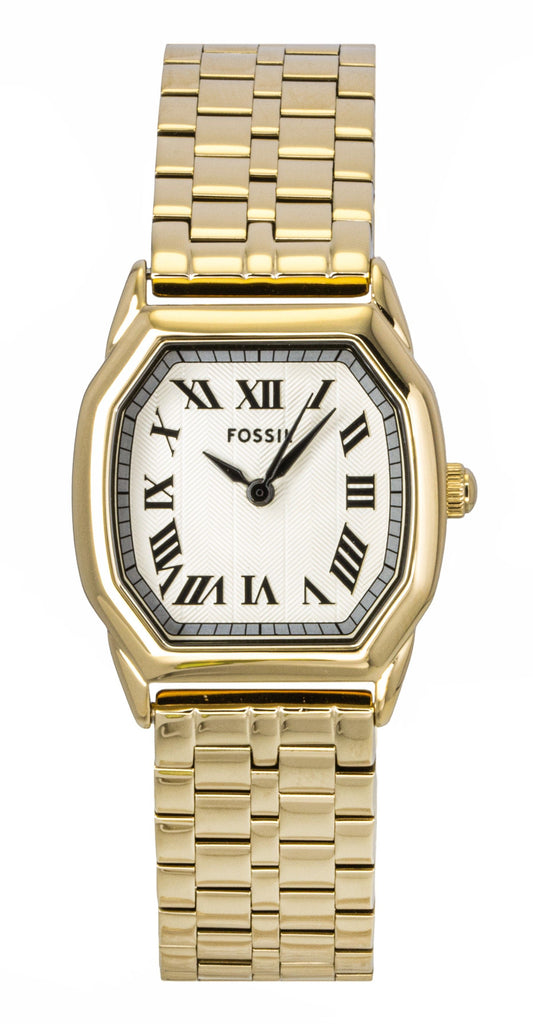 Fossil Harlow Goldfarben Edelstahl Cream Dial Quarz ES5361 Damenuhr