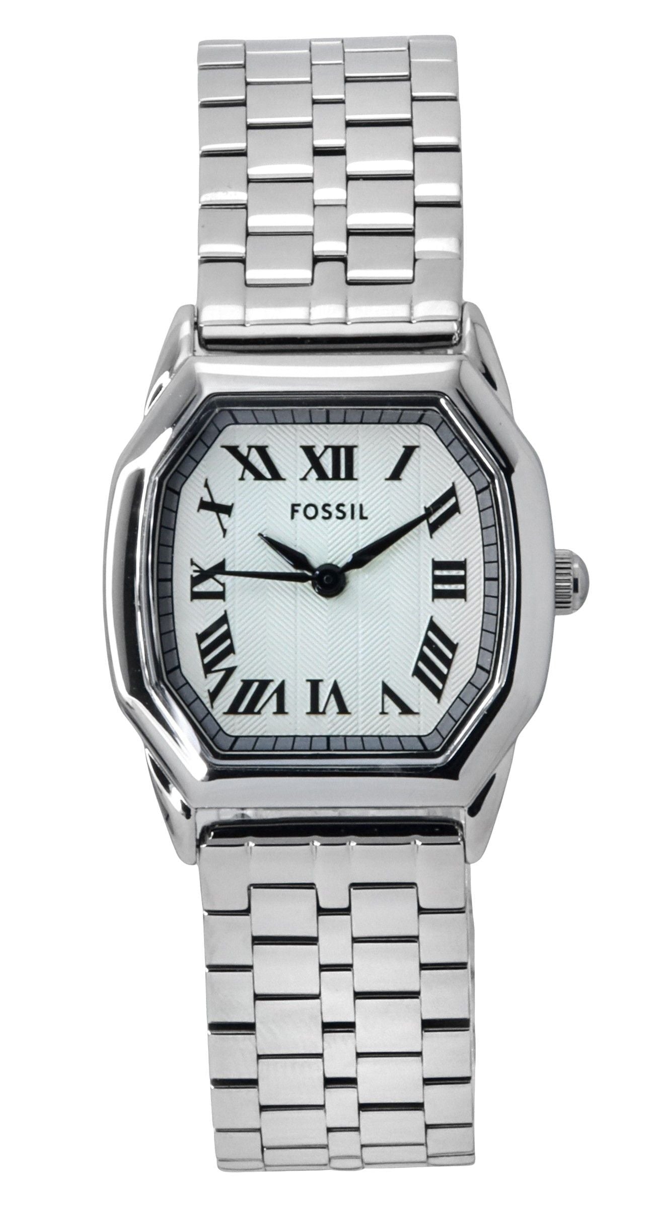 Fossil Harlow Edelstahl Cream Dial Quarz ES5363 Damenuhr