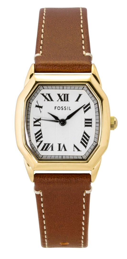 Fossil Harlow Lederarmband Beige Dial Quarz ES5364 Damenuhr