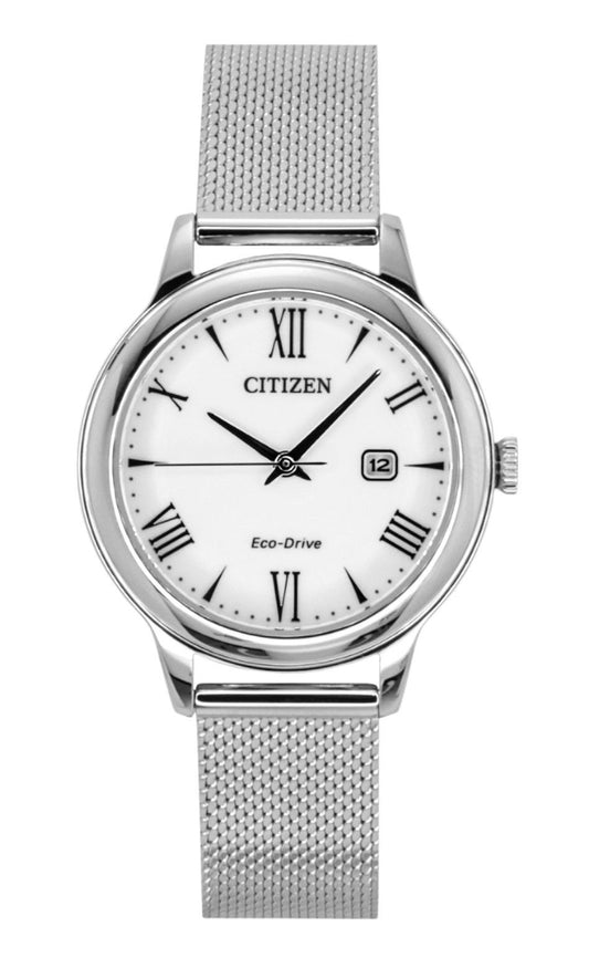 Citizen Elegance Edelstahl White Dial Eco-Drive EW2621-75A 100M Damenuhr
