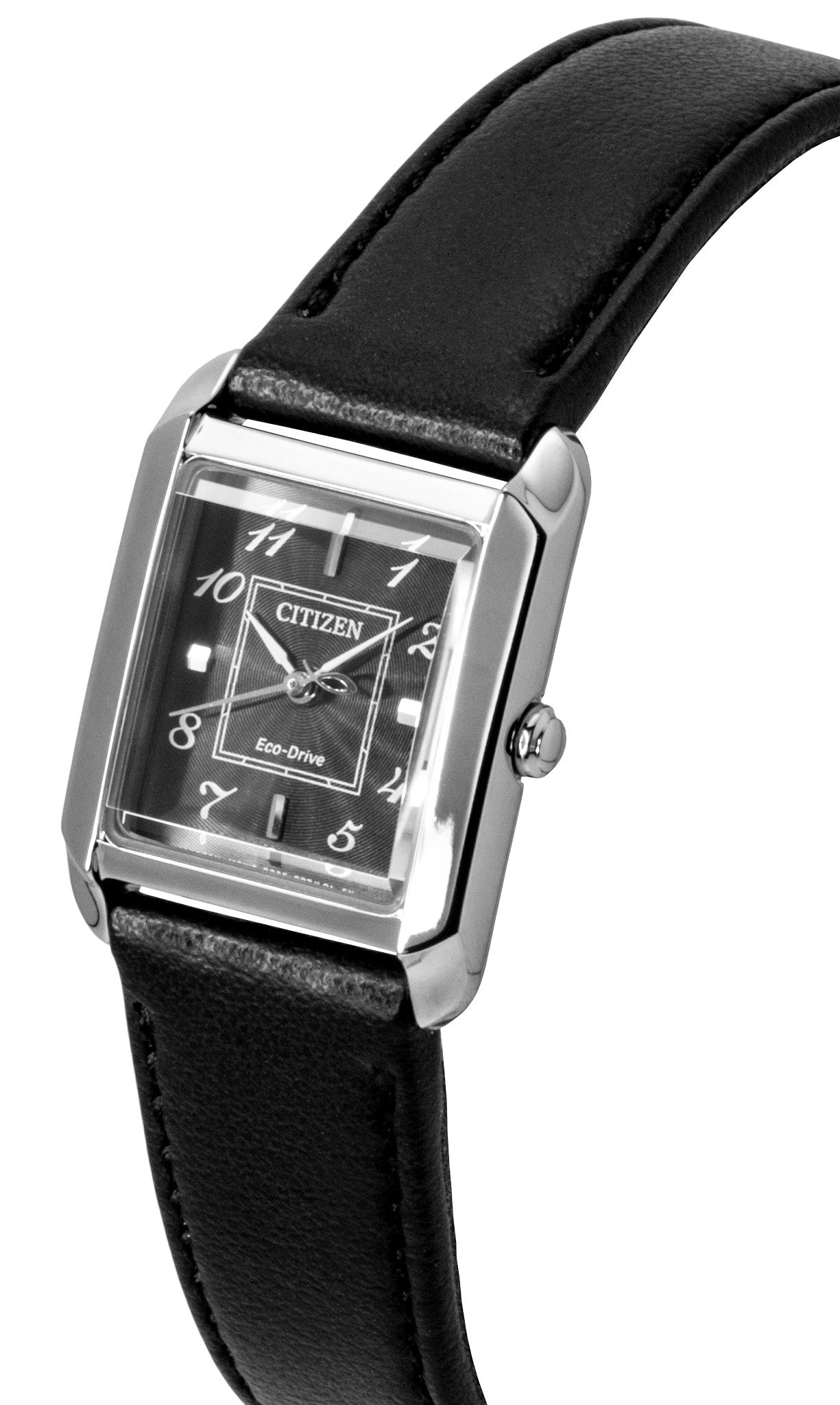 Citizen Bianca Lederarmband Schwarzes Zifferblatt Eco-Drive EW5600-01E Damenuhr