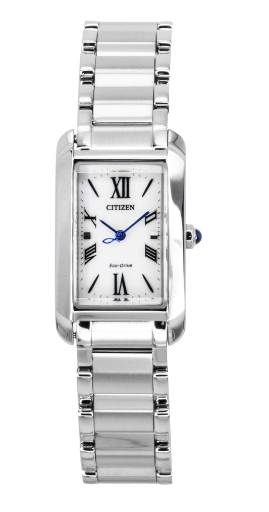 Citizen L Edelstahl Silberfarbenes Zifferblatt Eco-Drive EW5620-55A Damenuhr