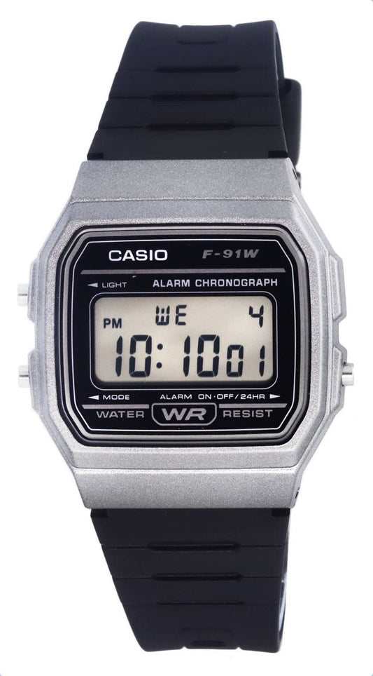 Casio Digital Resin Schwarzes Zifferblatt Quarz F-91WM-1B F91WM-1B Herrenuhr