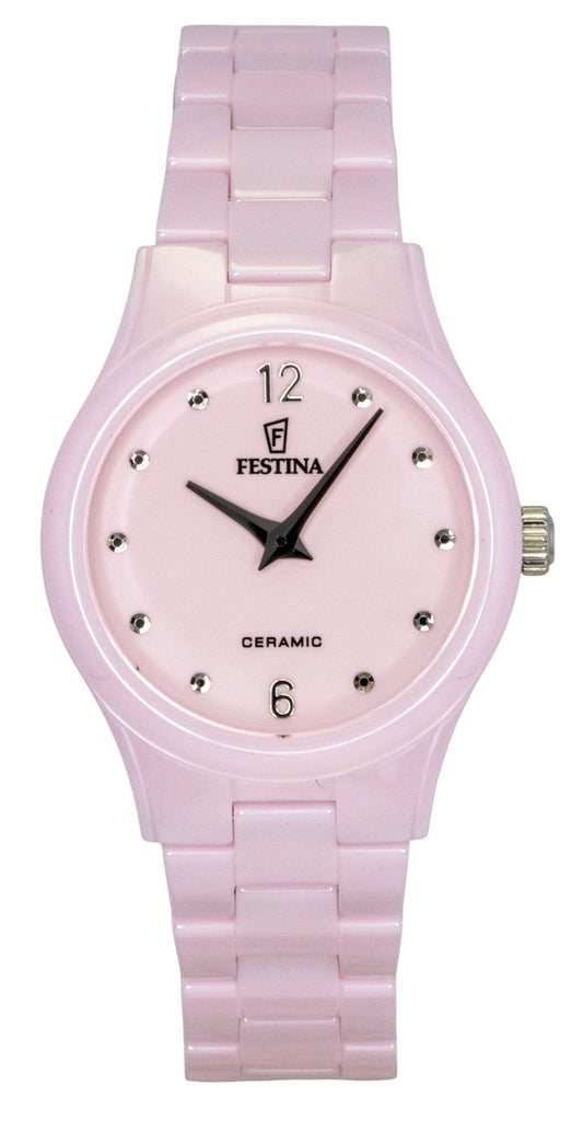Festina Ceramic Pink Dial Quarz F20751-2 Damenuhr