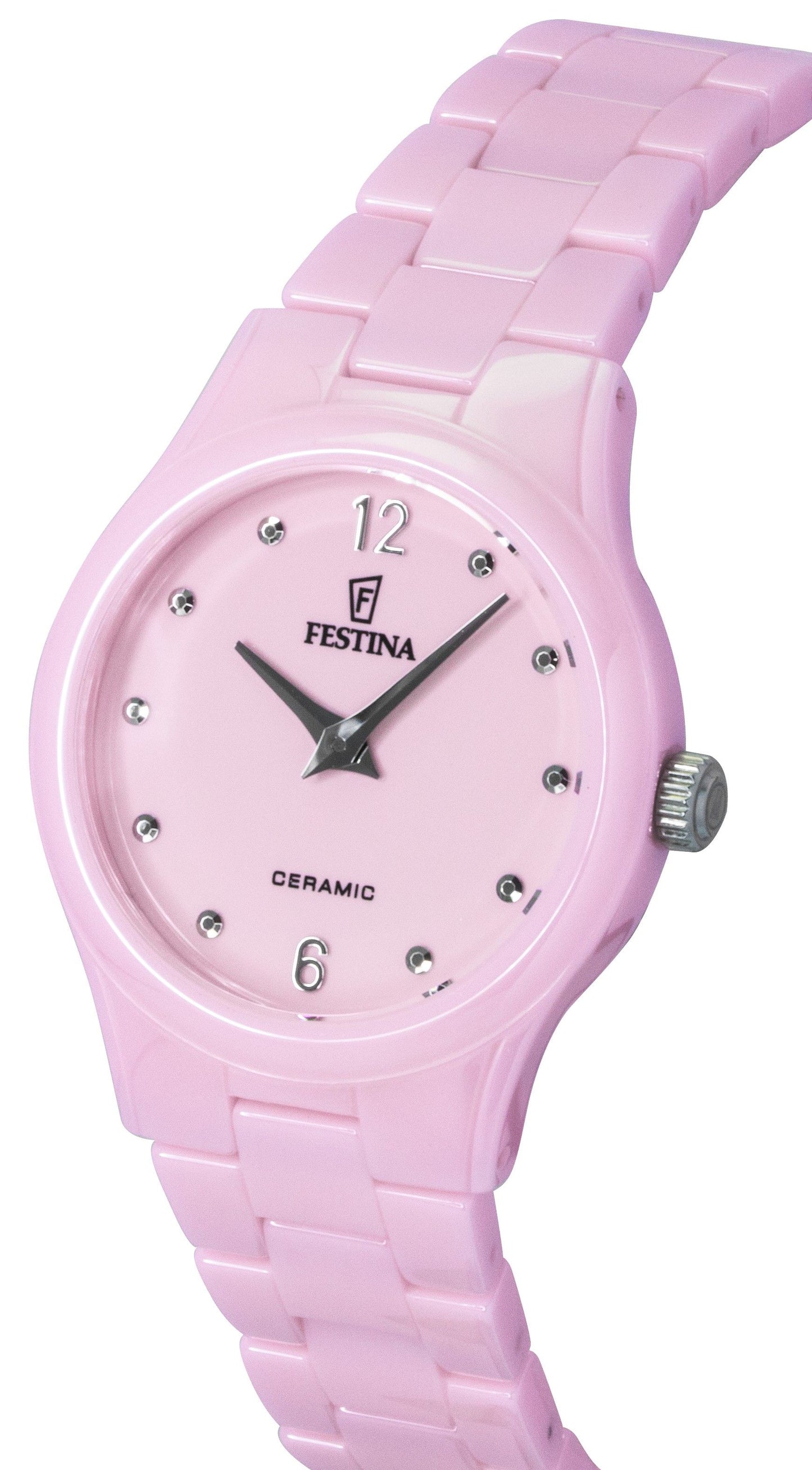 Festina Ceramic Pink Dial Quarz F20751-2 Damenuhr