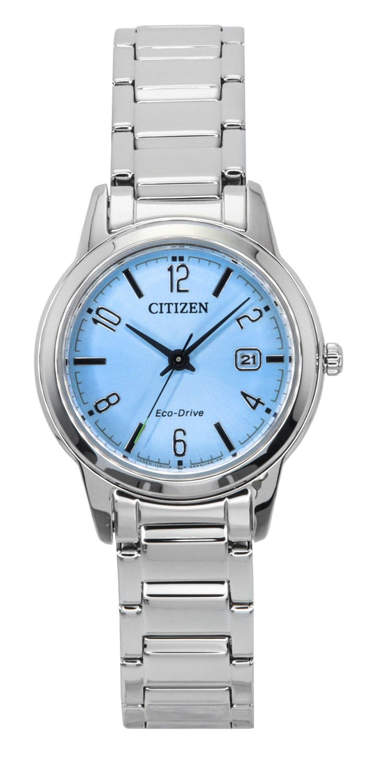 Citizen Elegance Edelstahl Light Blaues Zifferblatt Eco-Drive FE1241-71L Damenuhr