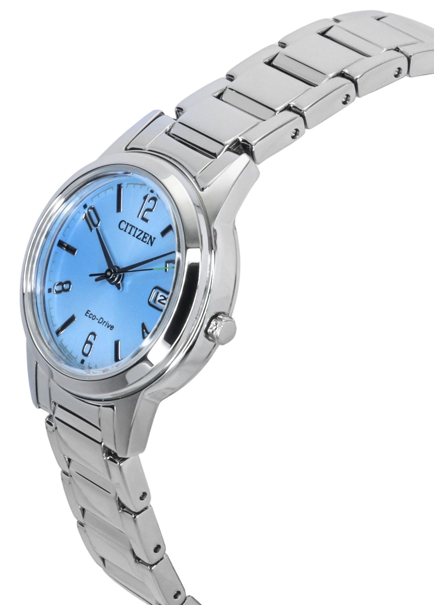 Citizen Elegance Edelstahl Light Blaues Zifferblatt Eco-Drive FE1241-71L Damenuhr