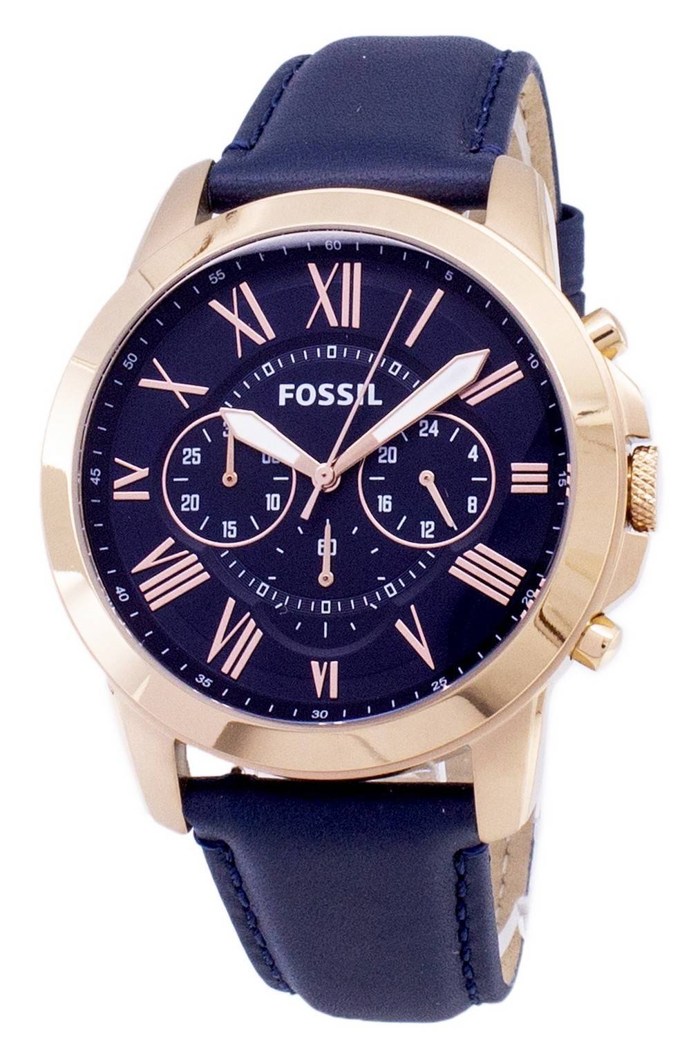 Fossil Grant Chronograph Blue Lederarmband FS4835 Herrenuhr