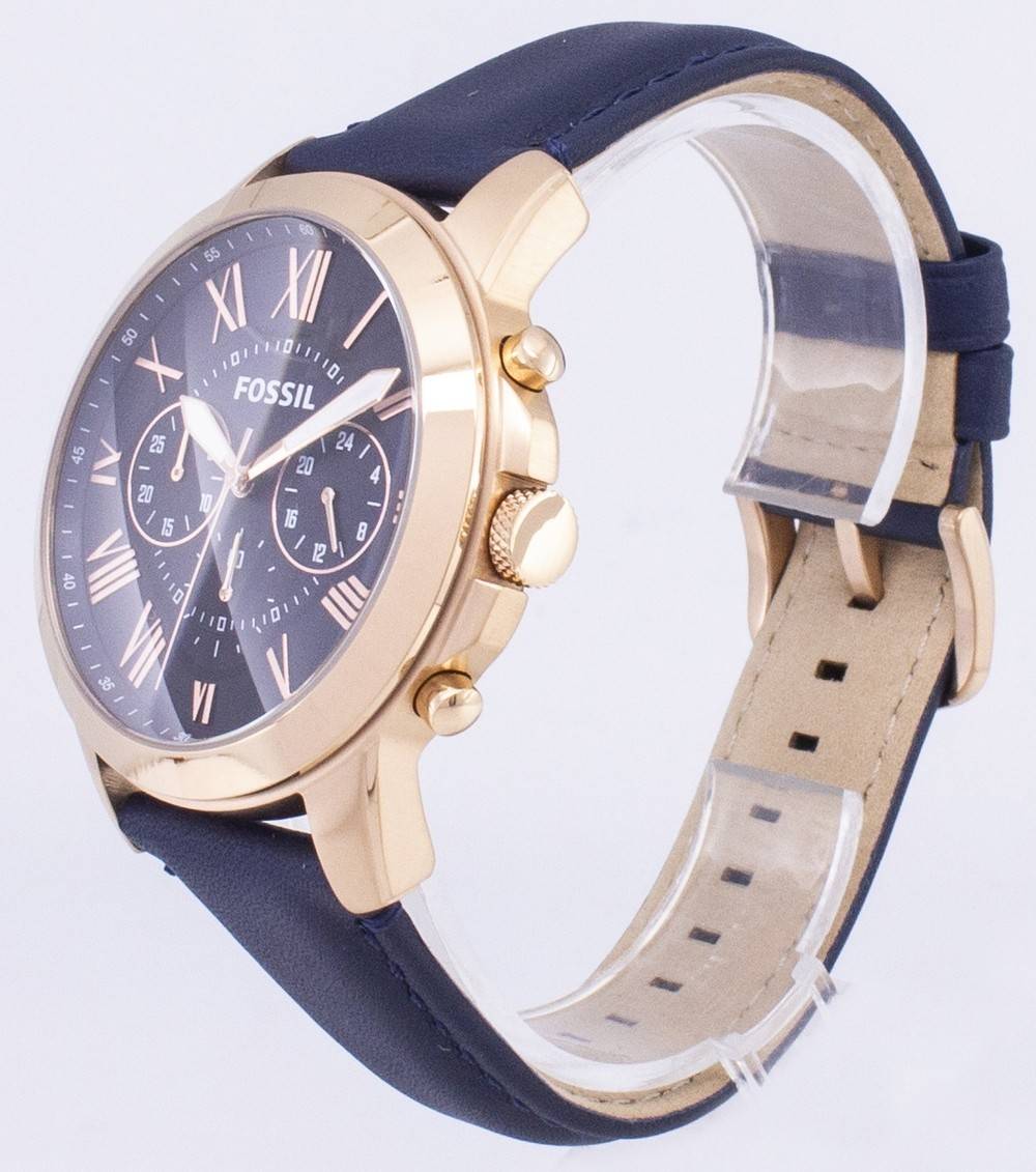 Fossil Grant Chronograph Blue Lederarmband FS4835 Herrenuhr