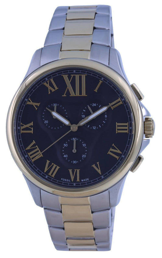 Fossil Monty Chronograph Two Tone Edelstahl Quarz FS5636 Herrenuhr