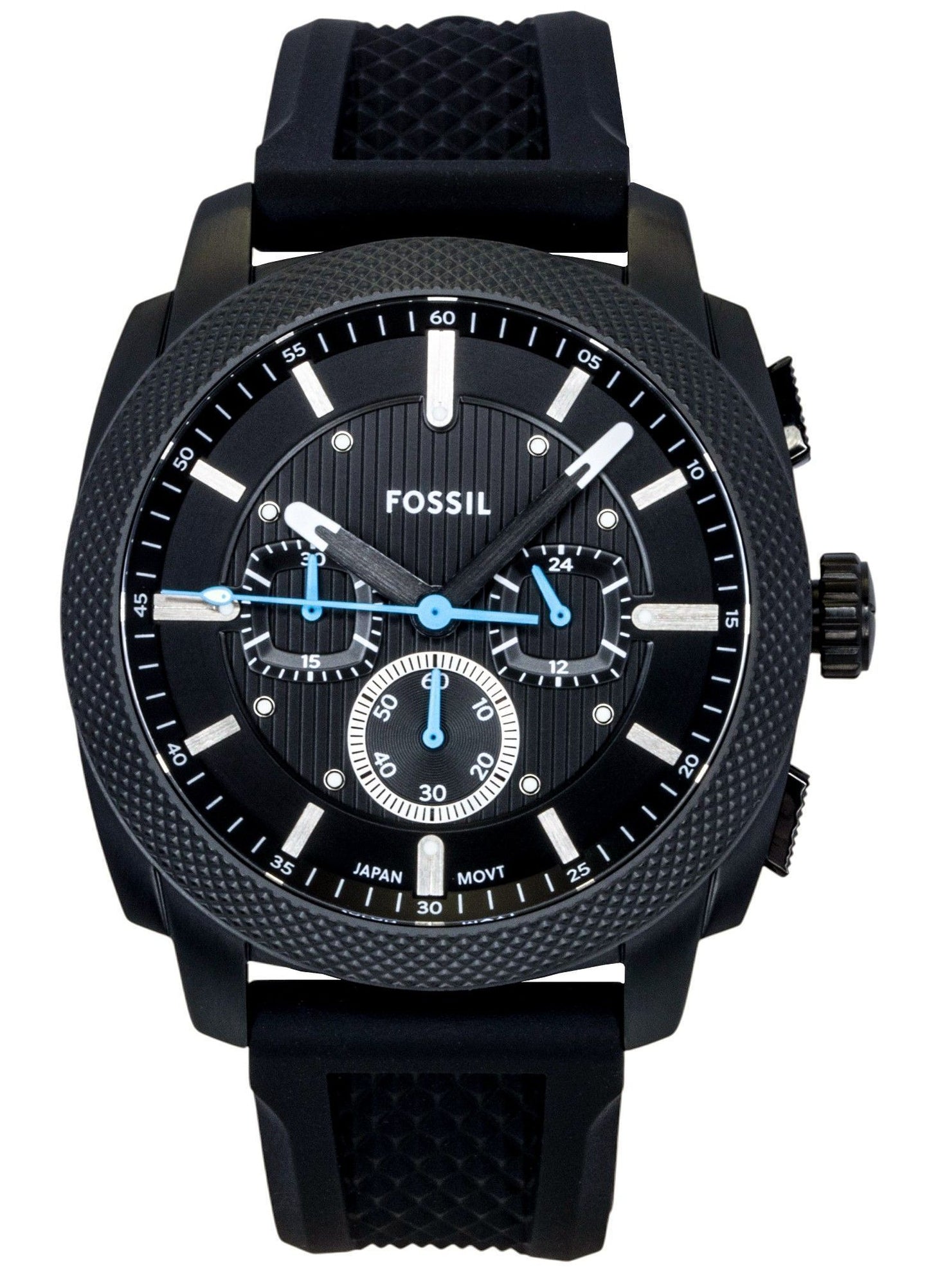Fossil Machine Chronograph Silicone Strap Schwarzes Zifferblatt Quarz FS6099 Herrenuhr