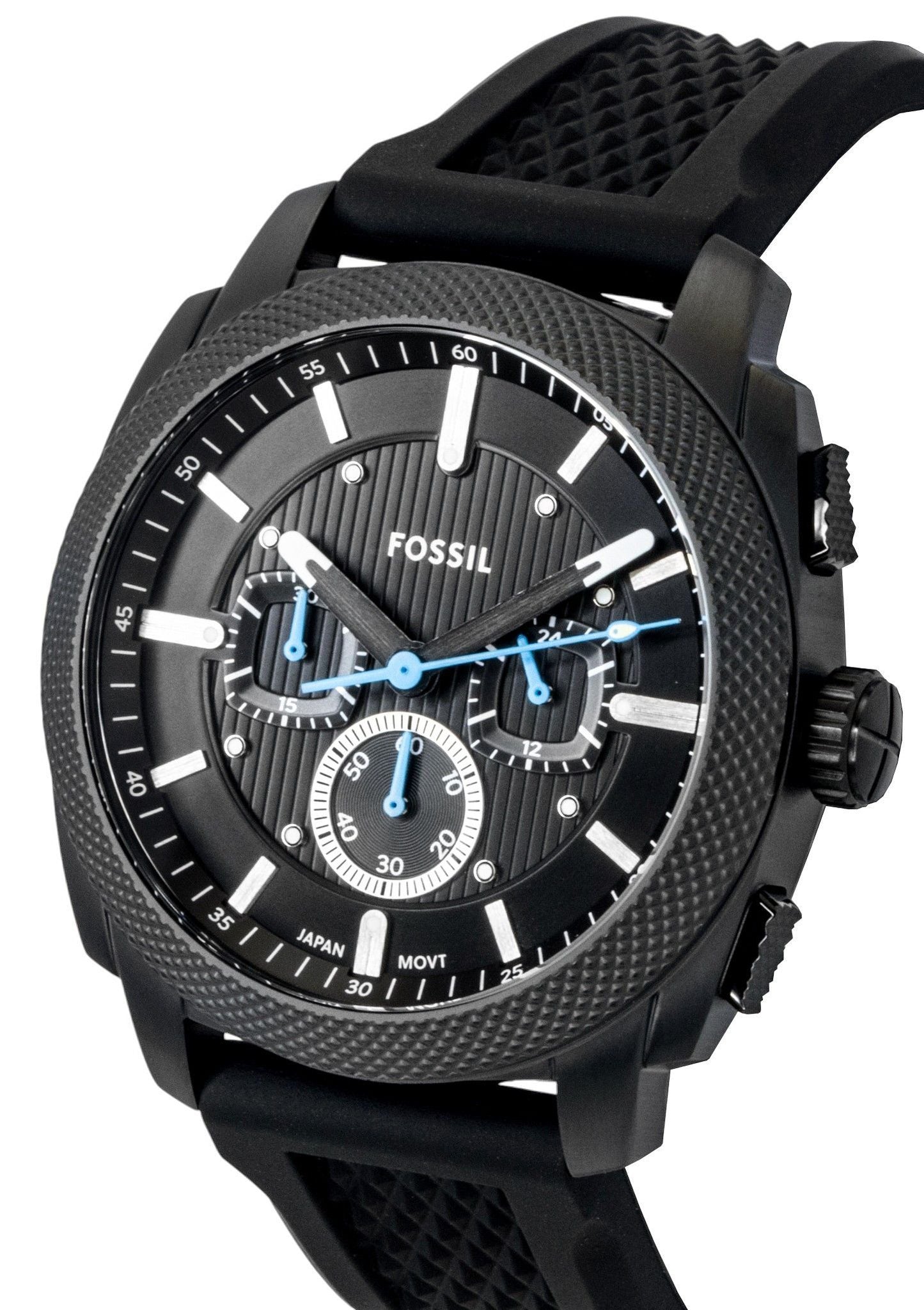 Fossil Machine Chronograph Silicone Strap Schwarzes Zifferblatt Quarz FS6099 Herrenuhr