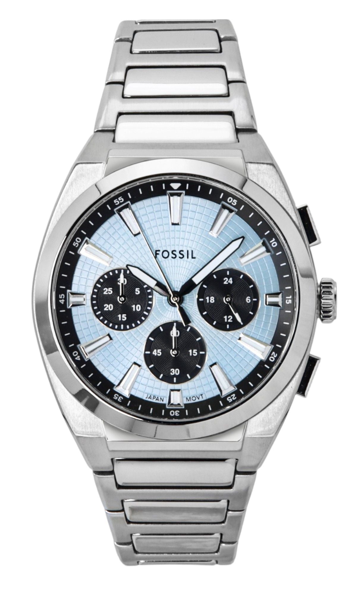 Fossil Everett Chronograph Edelstahl Blaues Zifferblatt Quarz FS6105 Herrenuhr