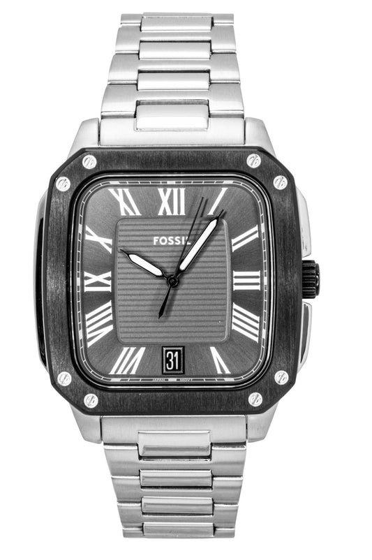 Fossil Crosby Edelstahl Graues Zifferblatt Quarz FS6122 Herrenuhr