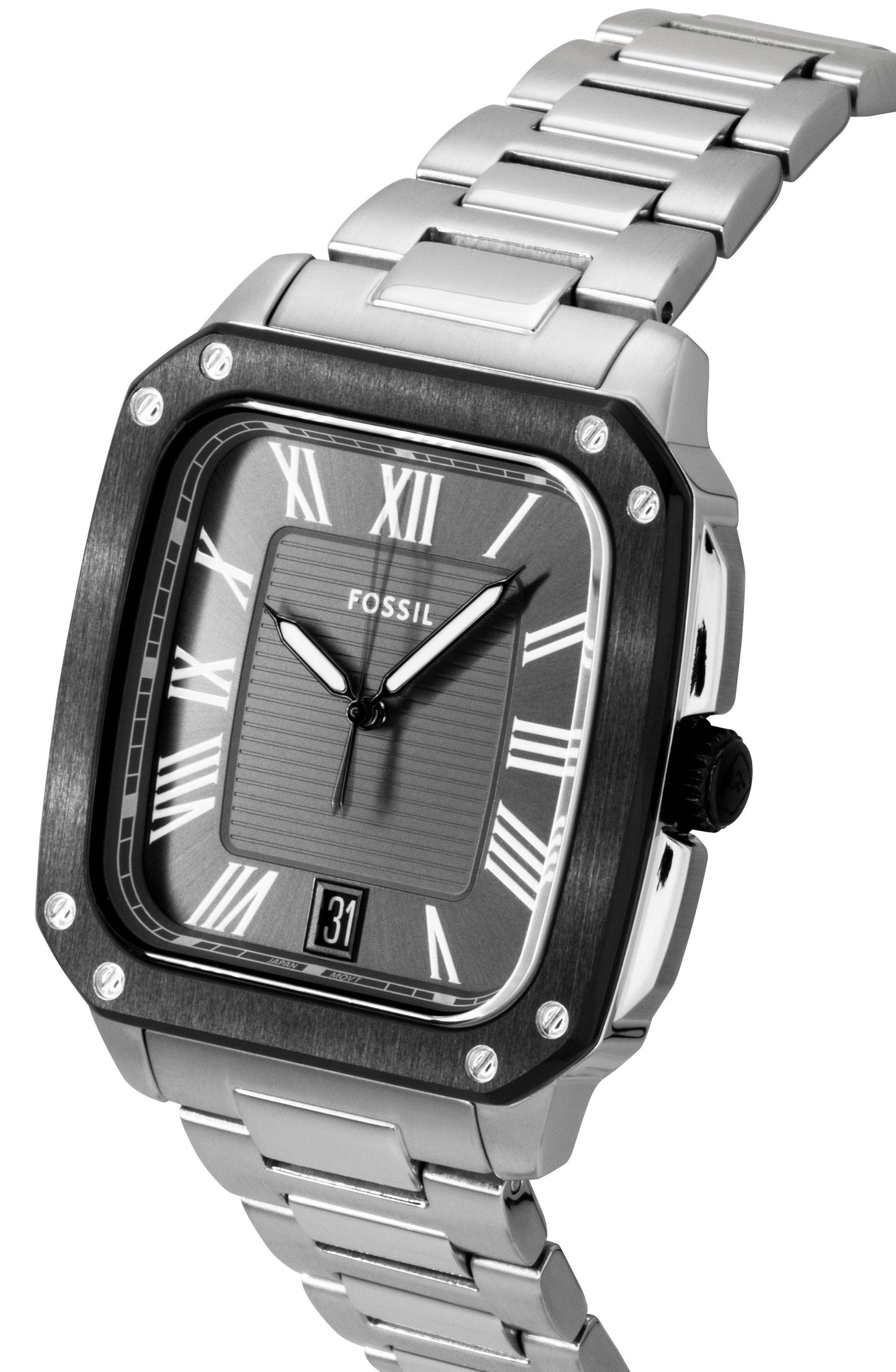 Fossil Crosby Edelstahl Graues Zifferblatt Quarz FS6122 Herrenuhr