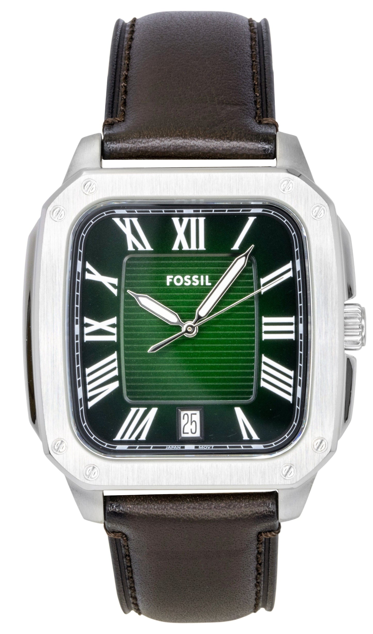 Fossil Crosby Lederarmband Gr?nes Zifferblatt Quarz FS6150 Herrenuhr