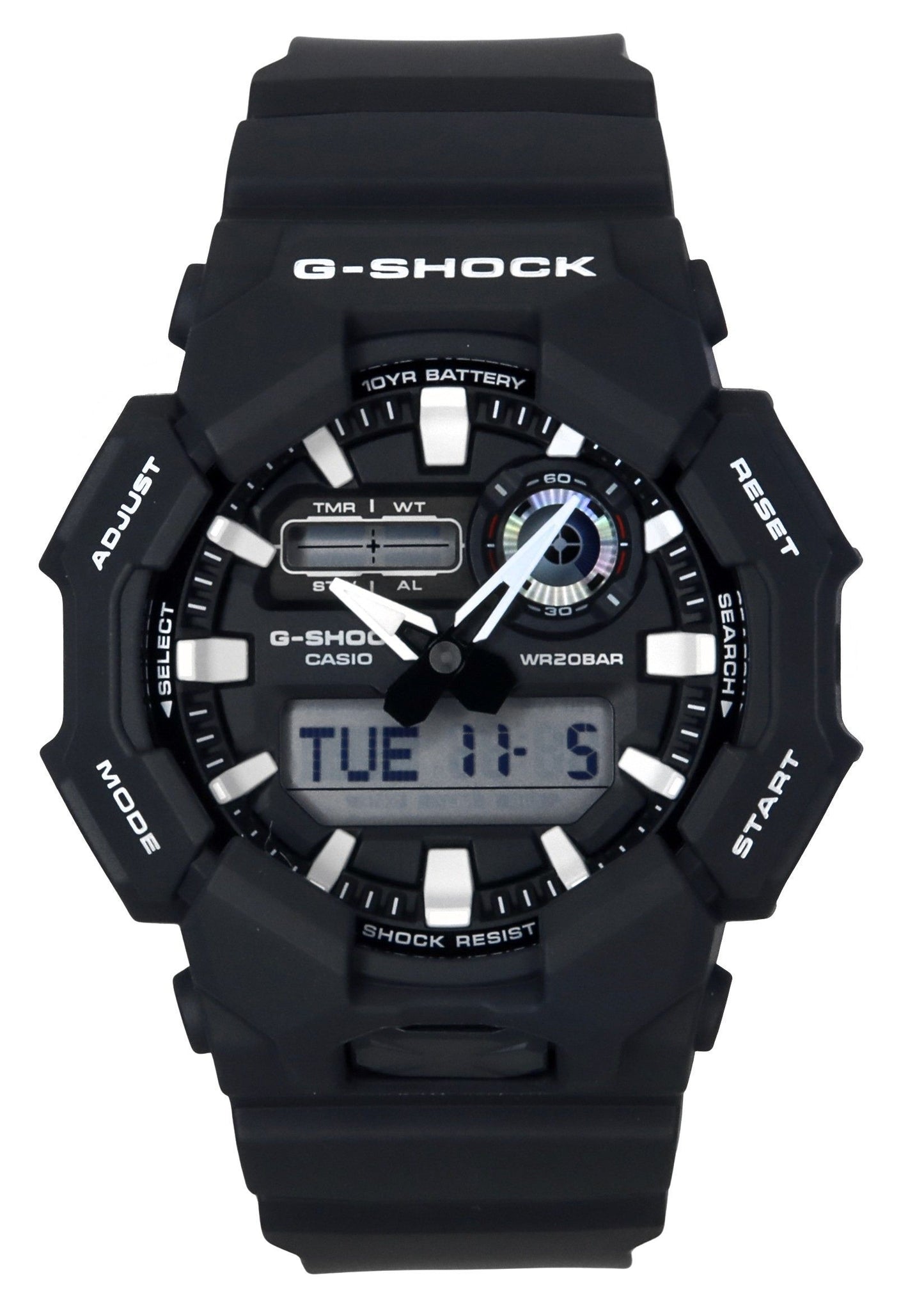 Casio G-Shock Analog Digital Bio-Based Resin Strap Schwarzes Zifferblatt Quarz GA-010-1A 200M Herrenuhr