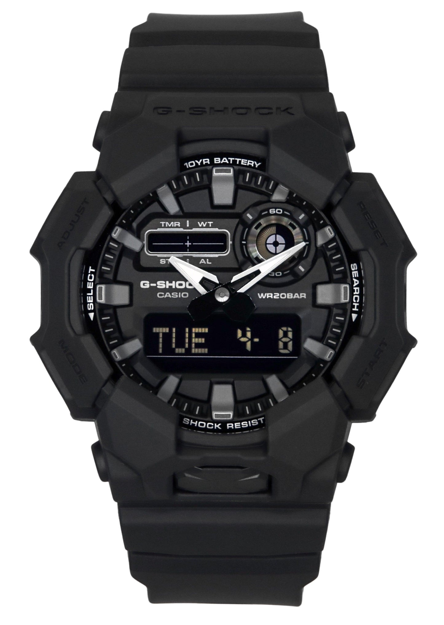 Casio G-Shock Analog Digital Bio-Based Resin Strap Schwarzes Zifferblatt Quarz GA-010-1A1 200M Herrenuhr