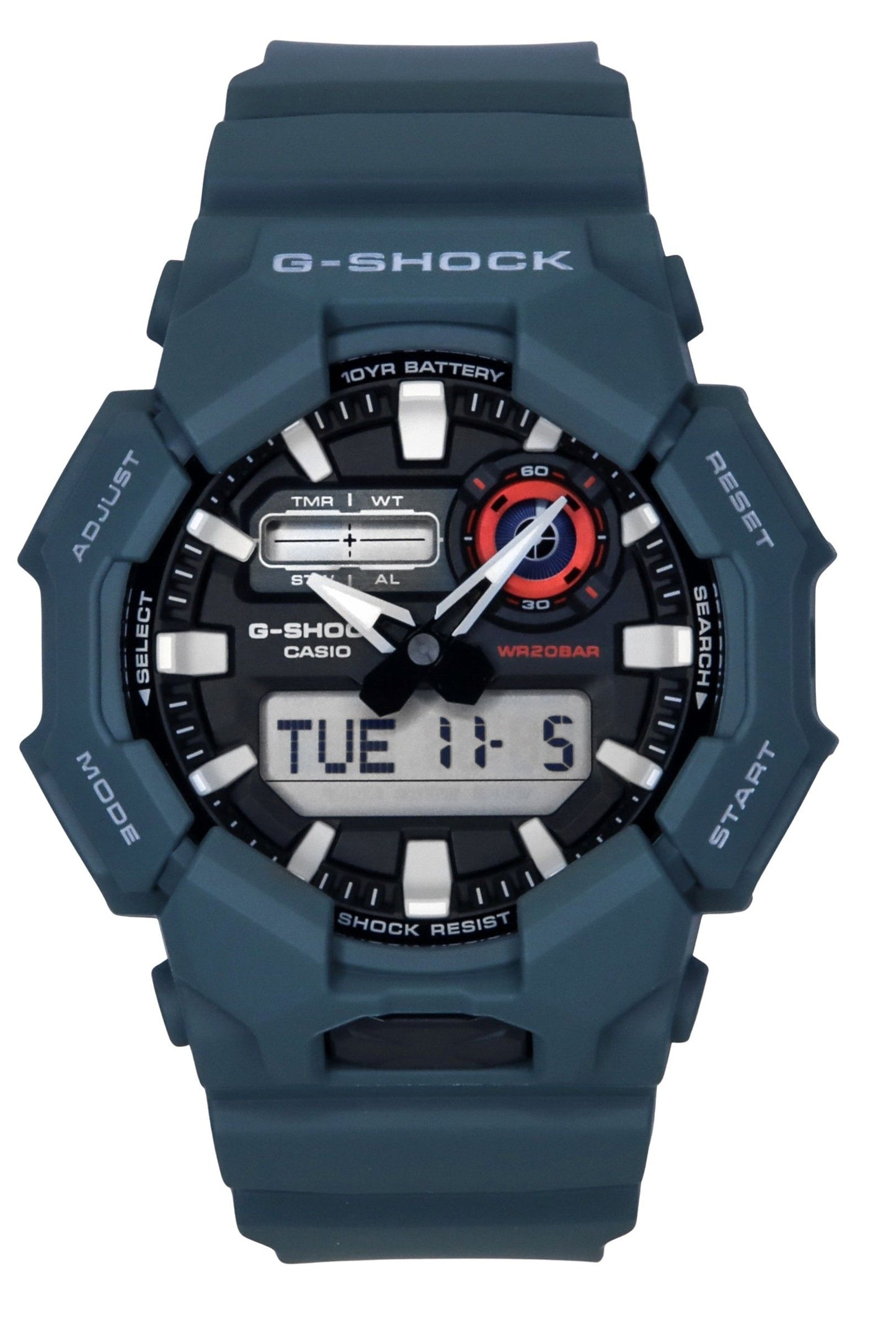 Casio G-Shock Analog Digital Bio-Based Resin Strap Schwarzes Zifferblatt Quarz GA-010-2A 200M Herrenuhr