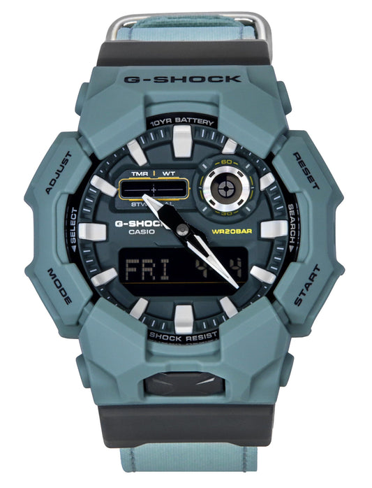 Casio G-Shock Analog Digital Cloth Strap Blaues Zifferblatt Quarz GA-010CE-2A 200M Herrenuhr