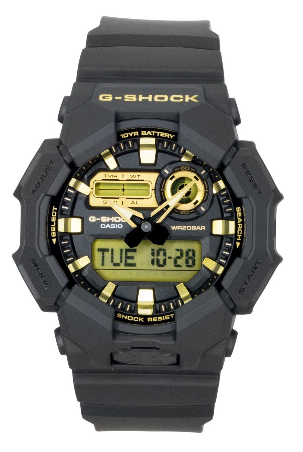 Casio G-Shock Analog Digital Bio-Based Resin Strap Schwarzes Zifferblatt Quarz GA-010GB-1A9 200M Herrenuhr