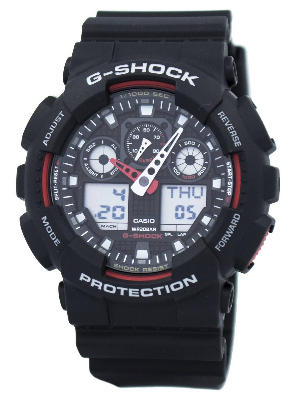 Casio G-Shock Velocity Analog Digital Schwarzes Zifferblatt Quarz GA-100-1A4 Herrenuhr