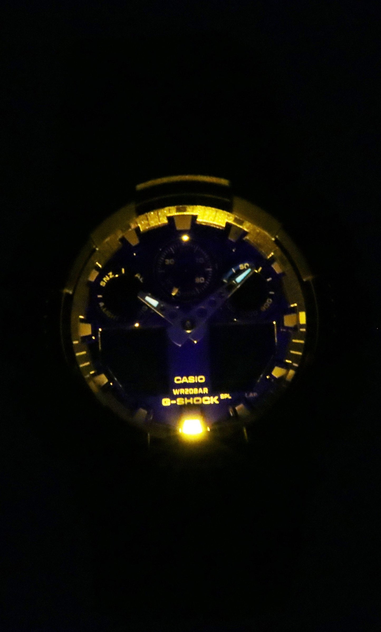 Casio G-Shock Analog Digital Resin Strap Blaues Zifferblatt Quarz GA-100FL-1A 200M Herrenuhr