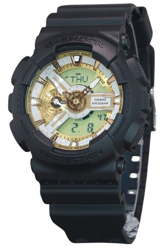 Casio G-Shock Analog Digital Resin Strap Gold Dial Quarz GA-110CD-1A9 200M Herrenuhr