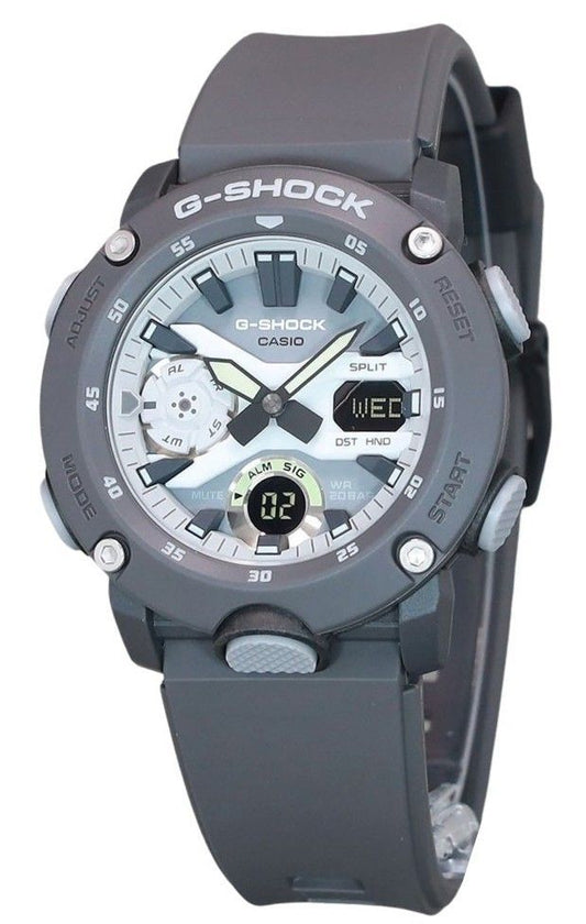 Casio G-Shock Hidden Glow Series Analog Digital Resin Strap Graues Zifferblatt Quarz GA-2000HD-8A 200M Herrenuhr