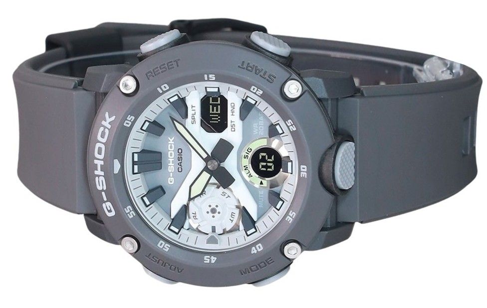Casio G-Shock Hidden Glow Series Analog Digital Resin Strap Graues Zifferblatt Quarz GA-2000HD-8A 200M Herrenuhr