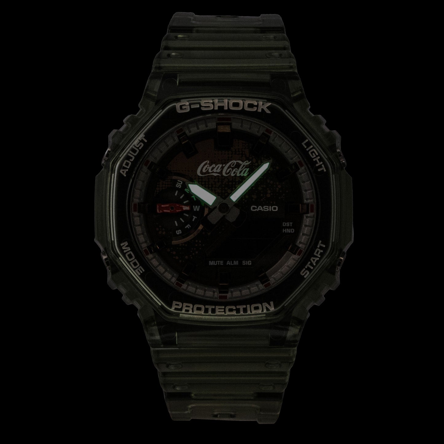 Casio G-Shock Coca Cola Collaboration Analog Digital Bio-Based Resin Strap Braunes Zifferblatt Quarz GA-2100CC-3A 200M Herrenuhr