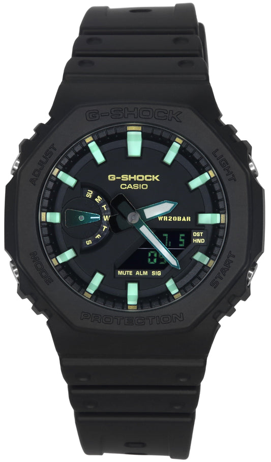 Casio G-Shock Analog Digital Resin Strap Schwarzes Zifferblatt Quarz GA-2100RC-1A 200M Herrenuhr