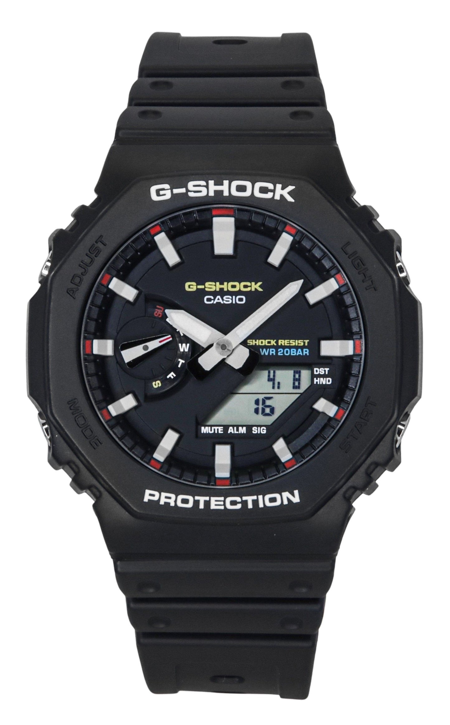 Casio G-Shock Analog Digital Bio-Based Resin Strap Schwarzes Zifferblatt Quarz GA-2100RL-1A 200M Herrenuhr