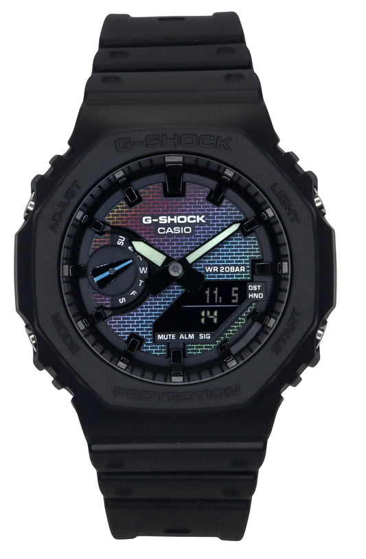 Casio G-Shock Analog Digital Bio-Based Resin Strap Multicolor Dial Quarz GA-2100RW-1A 200M Herrenuhr