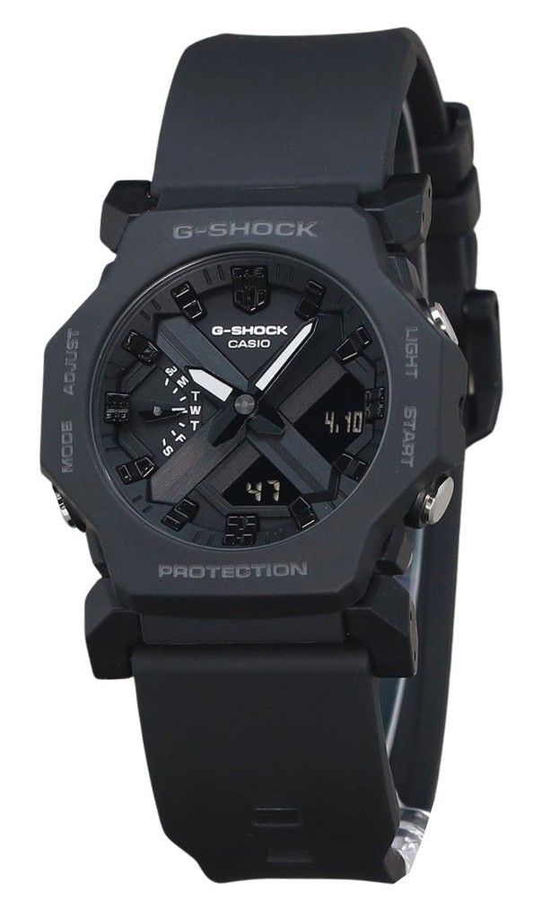 Casio G-Shock Analog Digital Black Resin Schwarzes Zifferblatt Quarz GA-2300-1A 200M Herrenuhr